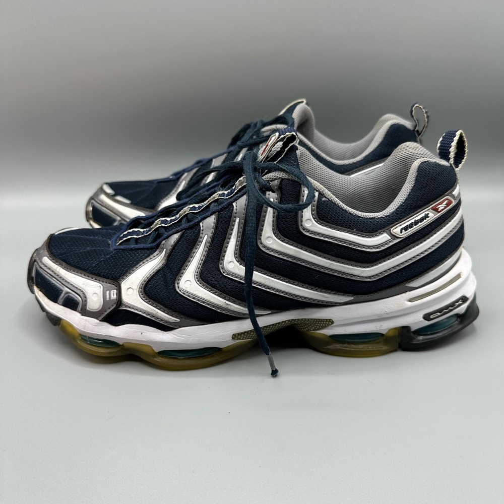 Reebok DMX Shoes Gray Blue White Striped Sneakers Mens Size 9